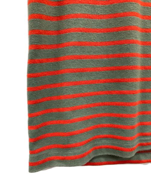 DIESEL（ディーゼル）DIESEL (ディーゼル) WALLACE STRIPE T カーキ×オレンジ サイズ:Mの古着・服飾アイテム