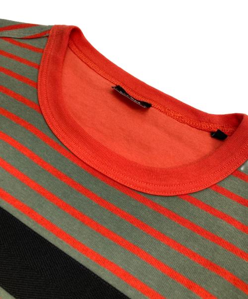DIESEL（ディーゼル）DIESEL (ディーゼル) WALLACE STRIPE T カーキ×オレンジ サイズ:Mの古着・服飾アイテム