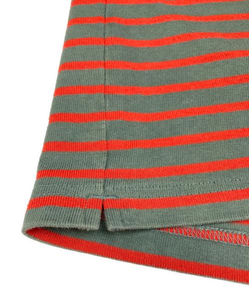 DIESEL（ディーゼル）DIESEL (ディーゼル) WALLACE STRIPE T カーキ×オレンジ サイズ:Mの古着・服飾アイテム