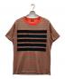 DIESEL（ディーゼル）の古着「WALLACE STRIPE T」｜カーキ×オレンジ