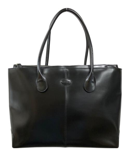 TOD'S（トッズ）TOD'S (トッズ) レザートートバッグ ブラックの古着・服飾アイテム