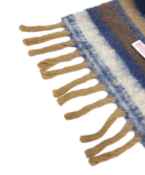 MARNI（マルニ）MARNI (マルニ) ウールアルパカ混 ボーダーマフラー ブラウン×ネイビーの古着・服飾アイテム