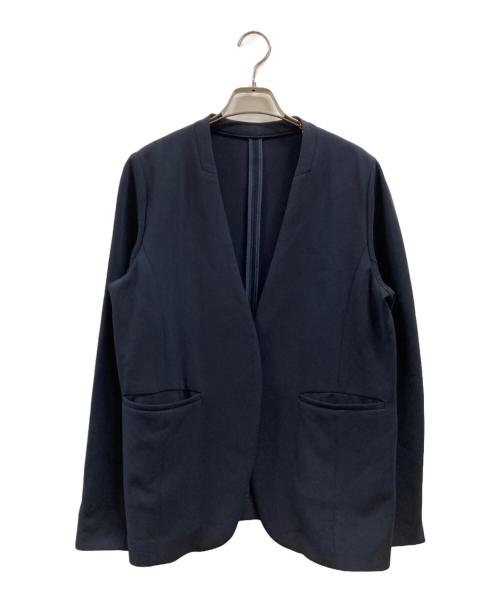 SOEJU（ソージュ）SOEJU (ソージュ) ノーカラージャケット ネイビー サイズ:XLの古着・服飾アイテム