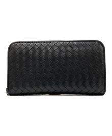 BOTTEGA VENETA（ボッテガベネタ）の古着「イントレチャートラウンドウォレット」｜ブラック