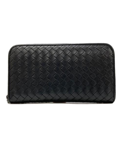 BOTTEGA VENETA（ボッテガベネタ）BOTTEGA VENETA (ボッテガベネタ) イントレチャートラウンドウォレット ブラックの古着・服飾アイテム
