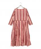 house of lotusハウスオブロータス）の古着「ストライプカディコットンワンピース」｜レッド