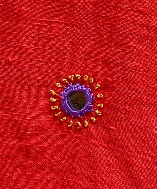 house of lotus（ハウスオブロータス）house of lotus (ハウスオブロータス) 刺繍ミラーワークワンピース レッド サイズ:Mの古着・服飾アイテム
