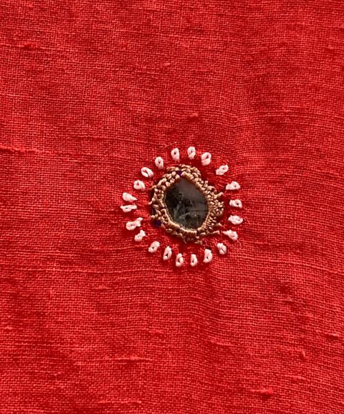 house of lotus（ハウスオブロータス）house of lotus (ハウスオブロータス) 刺繍ミラーワークワンピース レッド サイズ:Mの古着・服飾アイテム