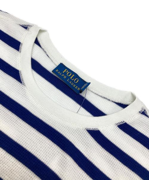 POLO RALPH LAUREN（ポロ・ラルフローレン）POLO RALPH LAUREN (ポロ・ラルフローレン) ボーダーカットソーフレアワンピース ブルー×ホワイト サイズ:M 未使用品の古着・服飾アイテム
