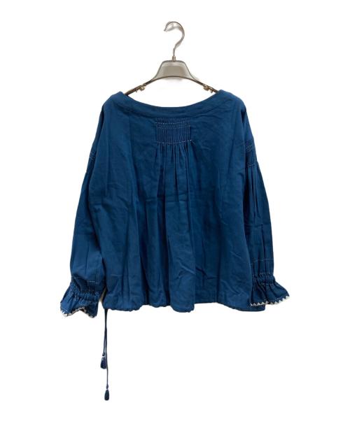 house of lotus（ハウスオブロータス）house of lotus (ハウスオブロータス) 袖ギャザーブラウス ネイビー サイズ:Mの古着・服飾アイテム