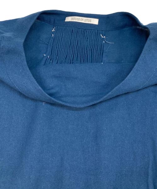 house of lotus（ハウスオブロータス）house of lotus (ハウスオブロータス) 袖ギャザーブラウス ネイビー サイズ:Mの古着・服飾アイテム