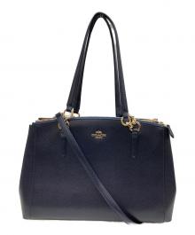 COACH（コーチ）の古着「2WAYレザーバッグ」｜ネイビー