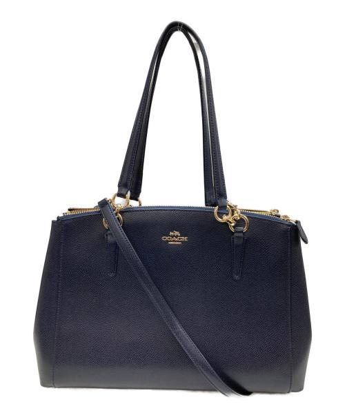 COACH（コーチ）COACH (コーチ) 2WAYレザーバッグ ネイビーの古着・服飾アイテム