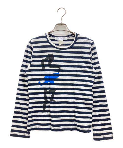 COMME des GARCONS COMME des GARCONS（コムデギャルソン コムデギャルソン）COMME des GARCONS COMME des GARCONS (コムデギャルソン コムデギャルソン) カットソー ホワイト×ブラック サイズ:Sの古着・服飾アイテム