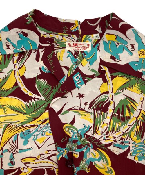 Sun Surf（サンサーフ）Sun Surf (サンサーフ) レーヨンアロハシャツ ブラウン×イエロー サイズ:Lの古着・服飾アイテム