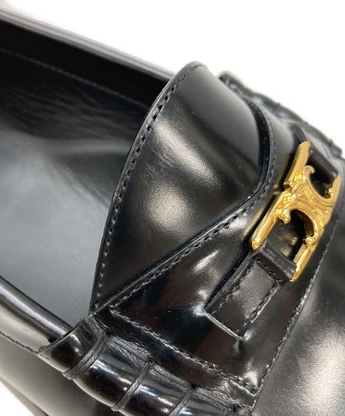 CELINE（セリーヌ）CELINE (セリーヌ) トリオンフレザーローファー ブラック サイズ:41の古着・服飾アイテム