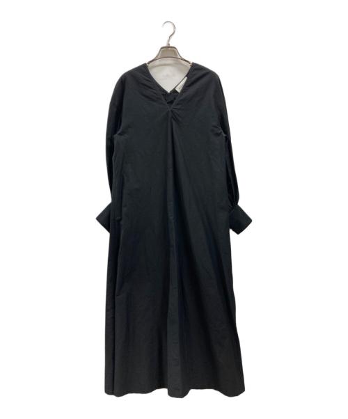 DEPAREILLE（デパリエ）DEPAREILLE (デパリエ) Vネックシャツワンピース ブラック サイズ:36の古着・服飾アイテム