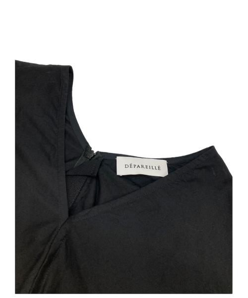 DEPAREILLE（デパリエ）DEPAREILLE (デパリエ) Vネックシャツワンピース ブラック サイズ:36の古着・服飾アイテム