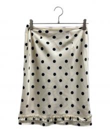 moussy（マウジー）の古着「SATIN DOT スカート」｜ベージュ