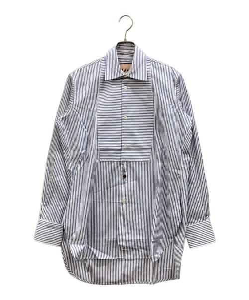 PLAN C（プランシー）Plan C (プランシー) ストライプシャツ ブルー サイズ:36 未使用品の古着・服飾アイテム
