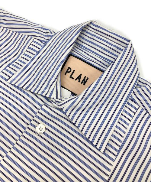 PLAN C（プランシー）Plan C (プランシー) ストライプシャツ ブルー サイズ:36 未使用品の古着・服飾アイテム