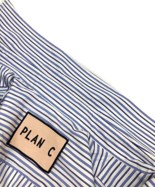 PLAN C（プランシー）Plan C (プランシー) ストライプシャツ ブルー サイズ:36 未使用品の古着・服飾アイテム