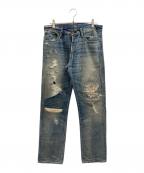 Denim & Supply Ralph Laurenデニム＆サプライ ラルフローレン）の古着「ペイズリー刺し子ジーンズ」｜インディゴ