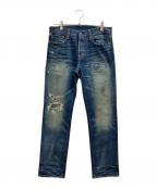 Denim & Supply Ralph Laurenデニム＆サプライ ラルフローレン）の古着「リペアデニムパンツ」｜インディゴ