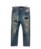Denim & Supply Ralph Laurenデニム＆サプライ ラルフローレン）の古着「スリムフィットダメージジーンズ」｜インディゴ
