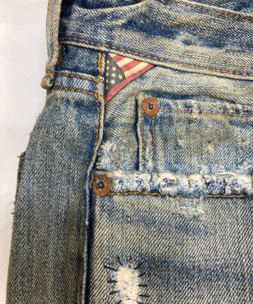 Denim & Supply Ralph Lauren（デニム＆サプライ ラルフローレン）Denim & Supply Ralph Lauren (デニム＆サプライ ラルフローレン) スリムフィット刺し子ダメージジーンズ インディゴ サイズ:31/32の古着・服飾アイテム