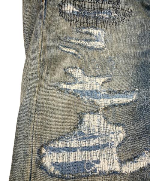 Denim & Supply Ralph Lauren（デニム＆サプライ ラルフローレン）Denim & Supply Ralph Lauren (デニム＆サプライ ラルフローレン) スリムフィット刺し子ダメージジーンズ インディゴ サイズ:31/32の古着・服飾アイテム