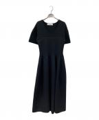 LE CIEL BLEUルシェルブルー）の古着「Knitted V Dress」｜ブラック