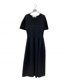 LE CIEL BLEU（ルシェルブルー）の古着「Knitted V Dress」｜ブラック