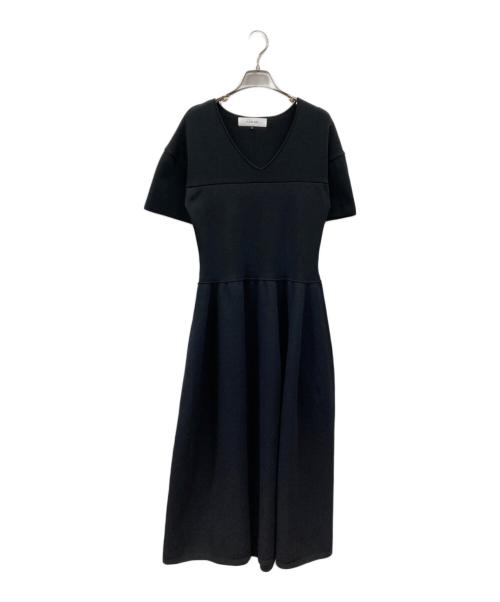 LE CIEL BLEU（ルシェルブルー）LE CIEL BLEU (ルシェルブルー) Knitted V Dress ブラック サイズ:36の古着・服飾アイテム