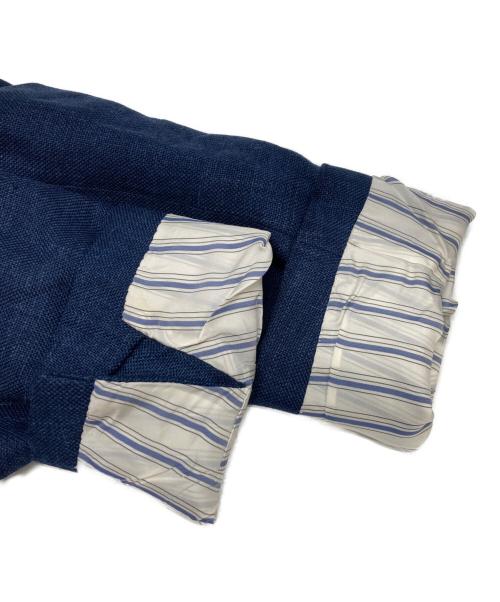 BEAMS F（ビームスエフ）BEAMS F (ビームスエフ) ミックスファブリック ソリッド ジャケット ネイビー サイズ:46の古着・服飾アイテム