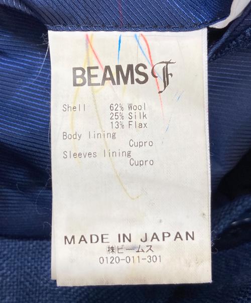 BEAMS F（ビームスエフ）BEAMS F (ビームスエフ) ミックスファブリック ソリッド ジャケット ネイビー サイズ:46の古着・服飾アイテム