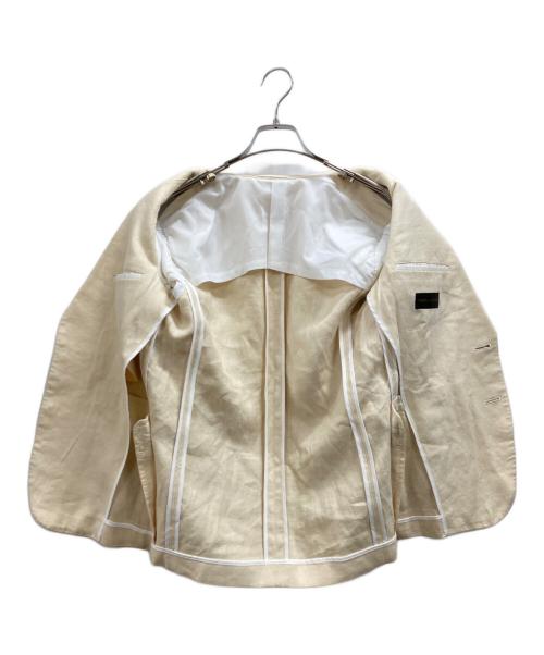COMME des GARCONS（コムデギャルソン）COMME des GARCONS (コムデギャルソン) リネンテーラードジャケット アイボリー サイズ:不明（実寸参照）の古着・服飾アイテム