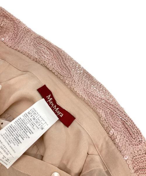 Max Mara Studio（マックスマーラ ストゥディオ）MAX MARA STUDIO (マックスマーラ ストゥディオ) シルクラインストーンシアーシャツ ピンク サイズ:38の古着・服飾アイテム