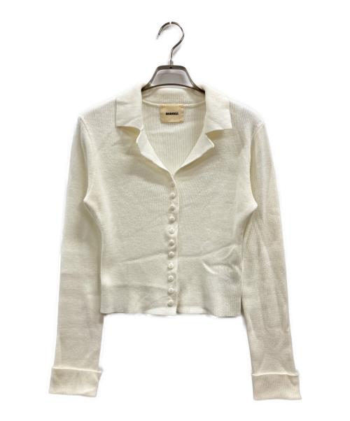 SHISHIKUI（シシクイ）SHISHIKUI (シシクイ) open collarニットカーディガン ホワイト サイズ:FREEの古着・服飾アイテム