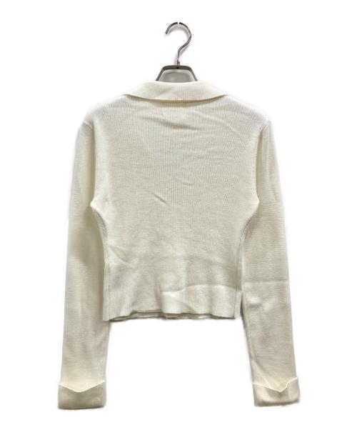 SHISHIKUI（シシクイ）SHISHIKUI (シシクイ) open collarニットカーディガン ホワイト サイズ:FREEの古着・服飾アイテム