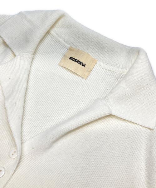 SHISHIKUI（シシクイ）SHISHIKUI (シシクイ) open collarニットカーディガン ホワイト サイズ:FREEの古着・服飾アイテム