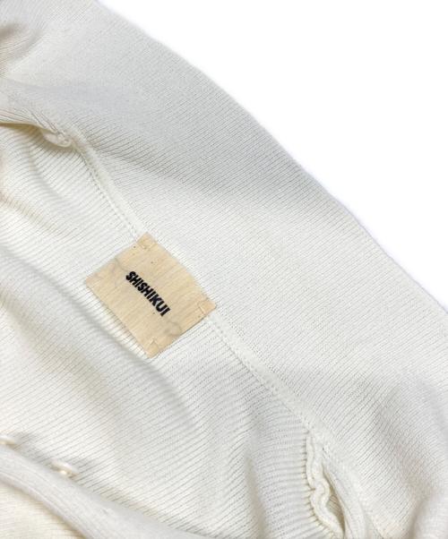 SHISHIKUI（シシクイ）SHISHIKUI (シシクイ) open collarニットカーディガン ホワイト サイズ:FREEの古着・服飾アイテム