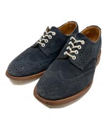 Tricker's（トリッカーズ）の古着「スエードウィングチップシューズ」｜ネイビー