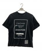 NEIGHBORHOOD×Yohji Yamamoto pour hommeネイバーフッド×ヨウジヤマモト プールオム）の古着「プリントショートスリーブ」｜ブラック