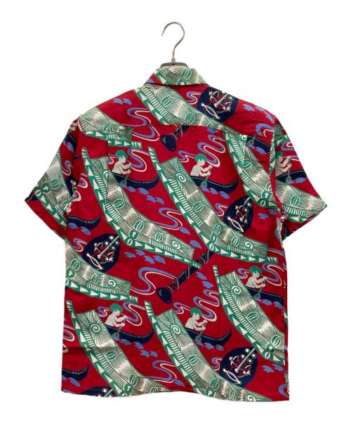 Sun Surf（サンサーフ）Sun Surf (サンサーフ) レーヨンアロハシャツ グリーン×レッド サイズ:Mの古着・服飾アイテム