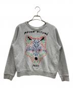 maison kitsuneメゾンキツネ）の古着「フォックス刺繍トレーナー」｜グレー