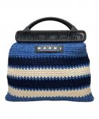 MARNIマルニ）の古着「コットンクロシェバッグ」｜ブルー