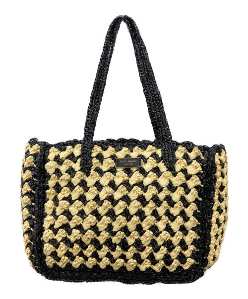 Kate Spade（ケイトスペード）Kate Spade (ケイトスペード) カゴバッグ アイボリー×ブラックの古着・服飾アイテム