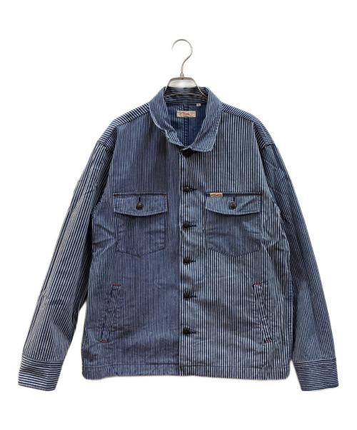 SUGAR CANE（シュガーケーン）SUGAR CANE (シュガーケーン) ストライプデニムカバーオール インディゴ サイズ:Lの古着・服飾アイテム