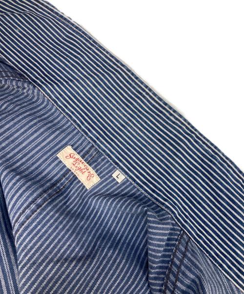 SUGAR CANE（シュガーケーン）SUGAR CANE (シュガーケーン) ストライプデニムカバーオール インディゴ サイズ:Lの古着・服飾アイテム